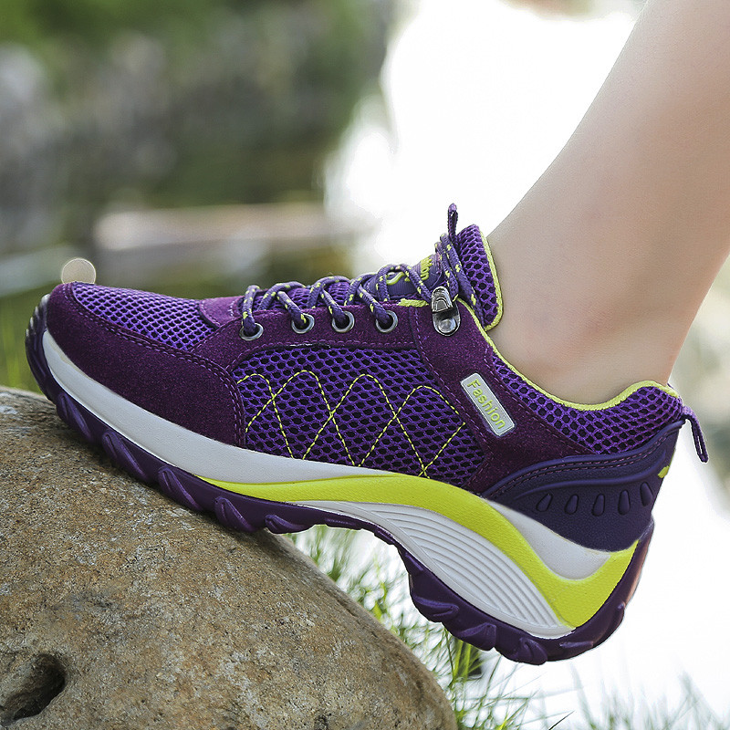 Lillad naiste spordijalatsid tossud, suur suurus 42 jooksujalatsid platvormiga hingava kõrgusega kiilud Kingad Nööriga vabaaja tossud