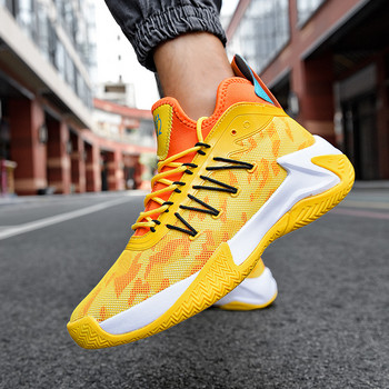 Κίτρινα ψηλά ανδρικά παπούτσια μπάσκετ 2021 Νέα αθλητικά παπούτσια μόδας Αυθεντικά ανδρικά πάνινα μπάσκετ Παπούτσια καλαθιού υψηλής ποιότητας