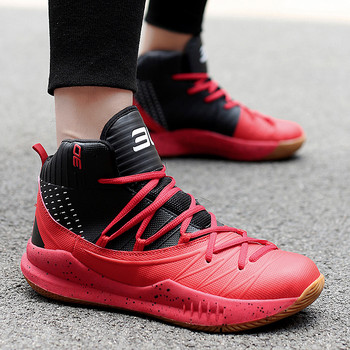 Нови въздушни баскетболни обувки Мъжки Дамски дишащи баскетболни обувки с високи глезени Противоплъзгащи се професионални спортни тренировъчни мъжки маратонки