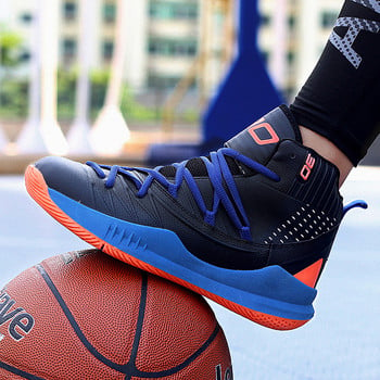 Нови въздушни баскетболни обувки Мъжки Дамски дишащи баскетболни обувки с високи глезени Противоплъзгащи се професионални спортни тренировъчни мъжки маратонки