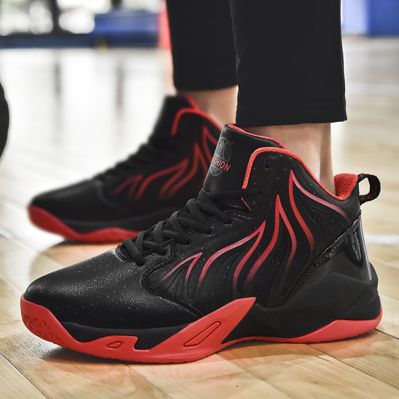 Zīmola vīriešu augstas augšdaļas neslīdoši basketbola apavi Moderni zēnu elpojoši sporta tenisa apavi Ērti sporta apavi sporta treniņiem