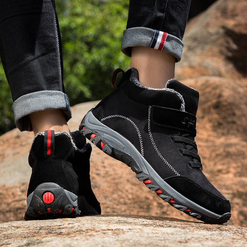 Žieminiai vyriški batai vandeniui atsparūs sniego batai vyriški žieminiai batai šilti pliušiniai žygių batai plius 48 neslystantys unisex žieminiai batai