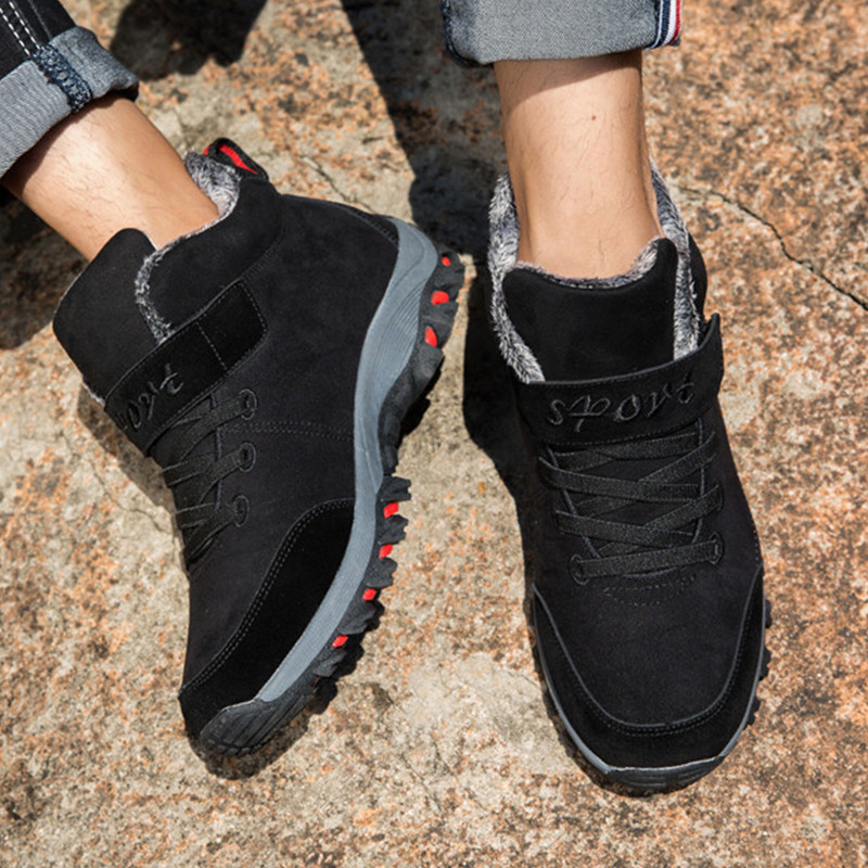 Žieminiai vyriški batai vandeniui atsparūs sniego batai vyriški žieminiai batai šilti pliušiniai žygių batai plius 48 neslystantys unisex žieminiai batai