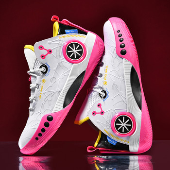 Нови модни цветни баскетболни обувки за 2022 г. Мъжки суперзвездни маратонки Тийнейджърски външни спортни обувки Мъжки дишащи маратонки за кошница
