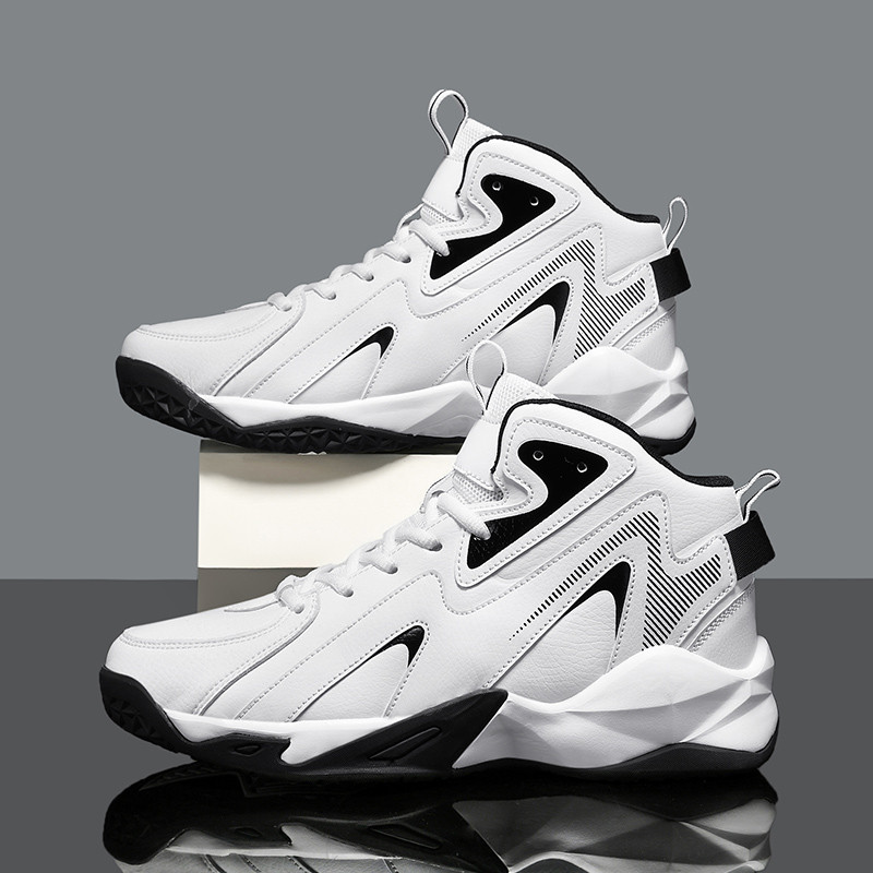 Zīmolu Vīriešu Augstas ādas basketbola apavi Rudens Ziemas Neslīdoši Treniņi Sporta apavi Ikdienas elpojoši tenisa apavi