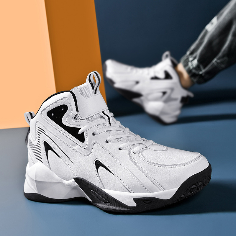 Zīmolu Vīriešu Augstas ādas basketbola apavi Rudens Ziemas Neslīdoši Treniņi Sporta apavi Ikdienas elpojoši tenisa apavi