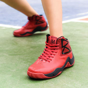 2021 Гореща разпродажба Червени баскетболни обувки Мъжки дишащи високи спортни обувки Фитнес тренировка Спортни баскетболни маратонки за мъже, тийнейджъри