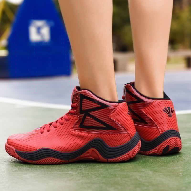 2021-es akciós piros kosárlabdacipő férfi, légáteresztő, magas felsőrészű sportcipő edzőtermi edzés Atlétikai kosárlabdacipők férfiaknak tinédzsereknek
