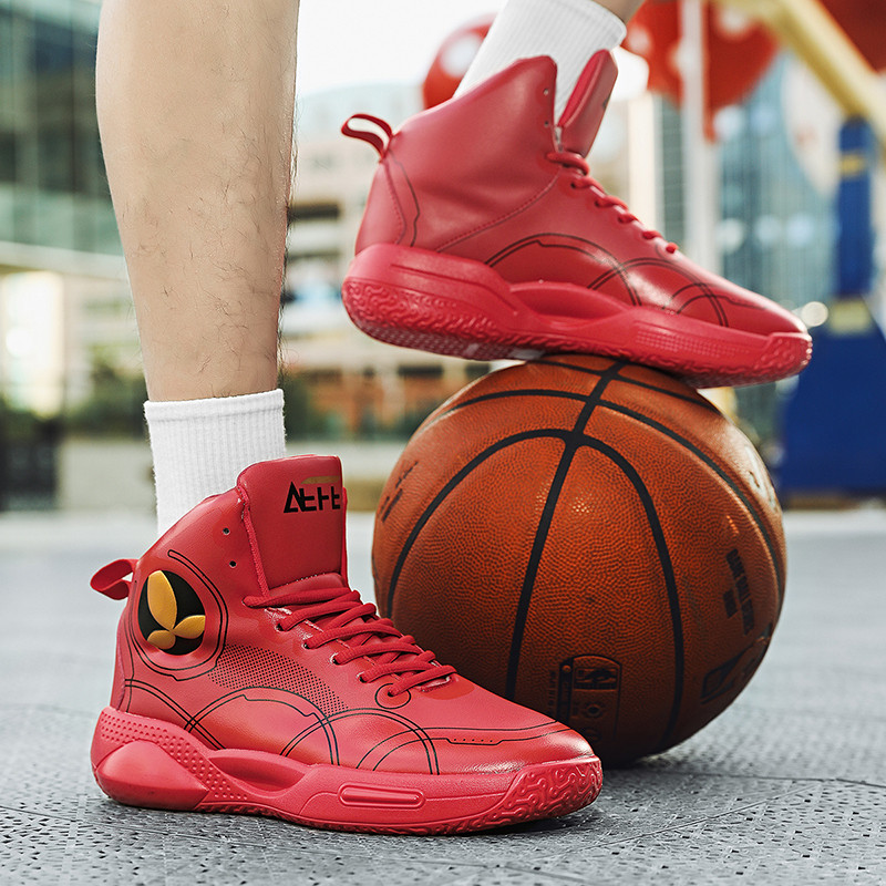 Jauni strītbola vīriešu basketbola apavi ar augstu platformu vīriešu sporta apavi ziemas ādai, vieglas vīriešu basketbola kedas