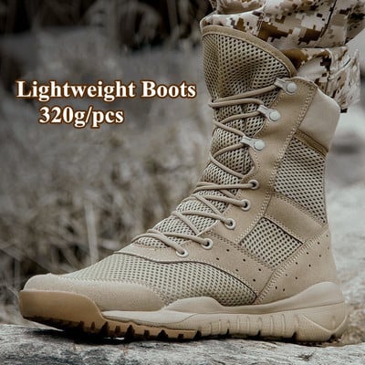 34 49 Размер Мъже Жени Ултралеки обувки за катерене на открито Тактически тренировъчни армейски ботуши Летни дишащи мрежести туристически пустинни обувки