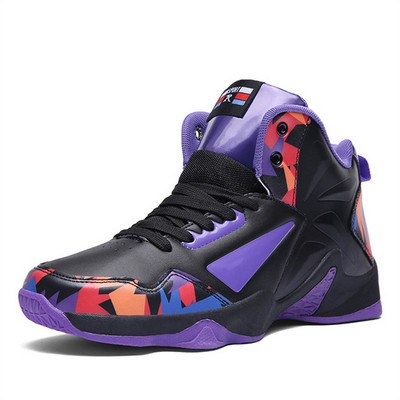 PU bőr kosárlabdacipők Férfi kültéri sportcipők Férfi téli nyári kényelmes kosárlabdacsizmák Csúszásgátló magas szárú tornacipők