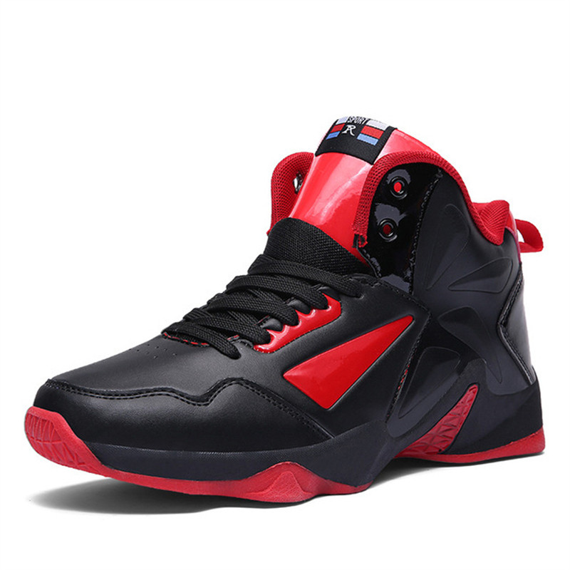 PU bőr kosárlabdacipők Férfi kültéri sportcipők Férfi téli nyári kényelmes kosárlabdacsizmák Csúszásgátló magas szárú tornacipők