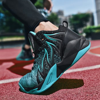 Плюс размер 36-48 Мъжки баскетболни обувки Дишащи спортни високи спортни обувки с омекотяване Удобни черни маратонки Zapatillas