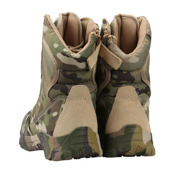 Jungle Camouflage Boots Военни бойни ботуши Леки камуфлажни туристически мотоциклетни обувки за мъже/жени с цип Дишащи
