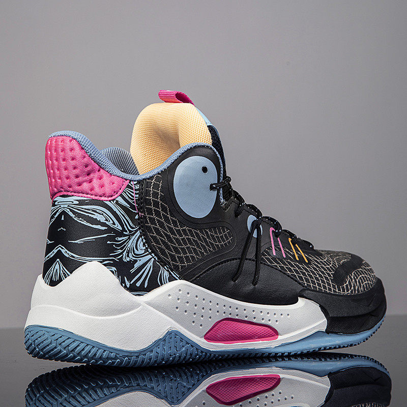 BOANXIL tavaszi és nyári fluoreszkáló divat kosárlabdacipők csúszásgátló párnázás valódi harci csomag védelem sportcipők