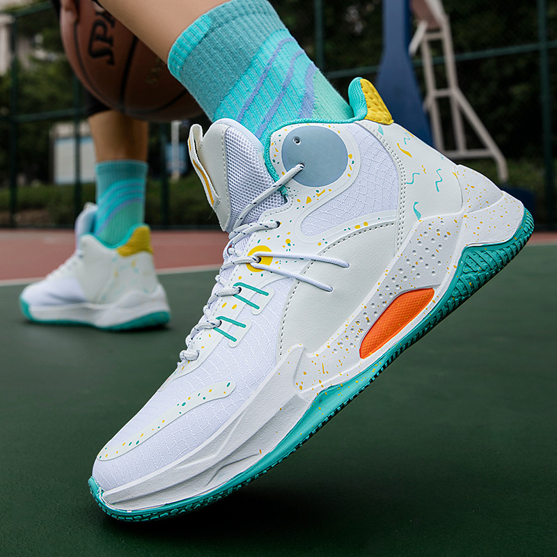 BOANXIL tavaszi és nyári fluoreszkáló divat kosárlabdacipők csúszásgátló párnázás valódi harci csomag védelem sportcipők