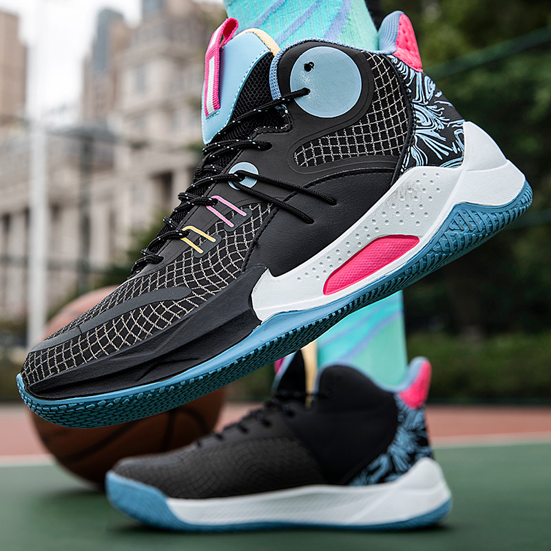 BOANXIL tavaszi és nyári fluoreszkáló divat kosárlabdacipők csúszásgátló párnázás valódi harci csomag védelem sportcipők