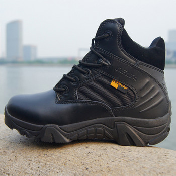 Μπότες πεζοπορίας για άντρες με αναπνεύσιμο δερμάτινο φερμουάρ Στρατιωτικές τακτικές μπότες Man Camping Climbing Trekking Sneaker παπούτσια