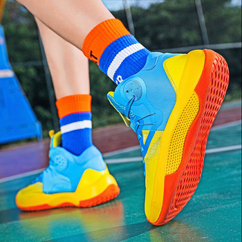 2021 Нов дизайн, модни цветни баскетболни обувки за мъже, жени, дишащи високи маратонки на открито, жени, мъже, дизайнерски обувки, спортни