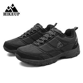 HIKEUP Мъжки туристически обувки Издръжливи спортни обувки за ходене на открито Трекинг маратонки за мъже Риболов Къмпинг Джогинг Мрежест плат