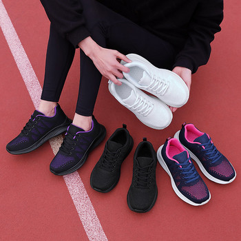 Дамски равни обувки Плюс размер 42 Дишащи мрежести дамски меки дамски ежедневни обувки Чорапи равни маратонки Zapatillas Mujer