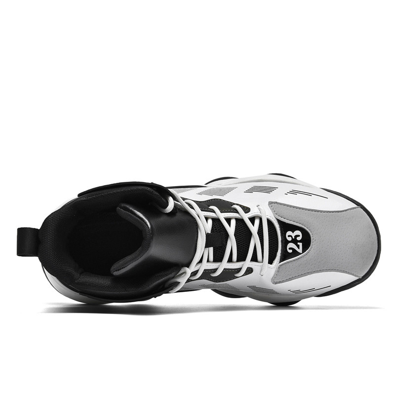 Férfi Mircofiber bőr magas felső kosárlabdacipő cipők sportkosár Homme plusz nagy méret 48 49