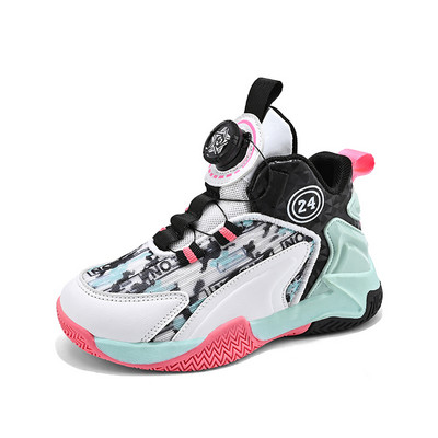 Új design stílusú kosárlabdacipők gyerekeknek fiúknak csúszásmentes tornacipők légáteresztő divatos sportcipők divat sport gyerekcipők