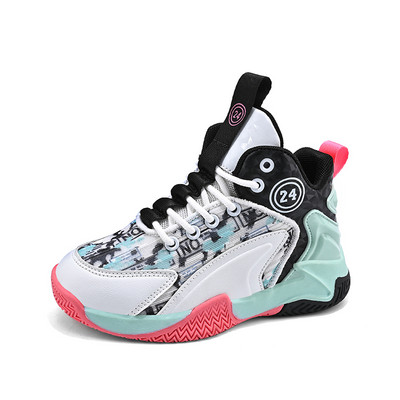 Új design stílusú kosárlabdacipők gyerekeknek fiúknak csúszásmentes tornacipők légáteresztő divatos sportcipők divat sport gyerekcipők