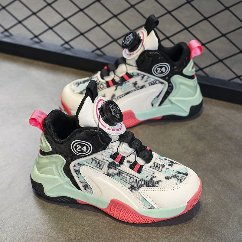 Új design stílusú kosárlabdacipők gyerekeknek fiúknak csúszásmentes tornacipők légáteresztő divatos sportcipők divat sport gyerekcipők