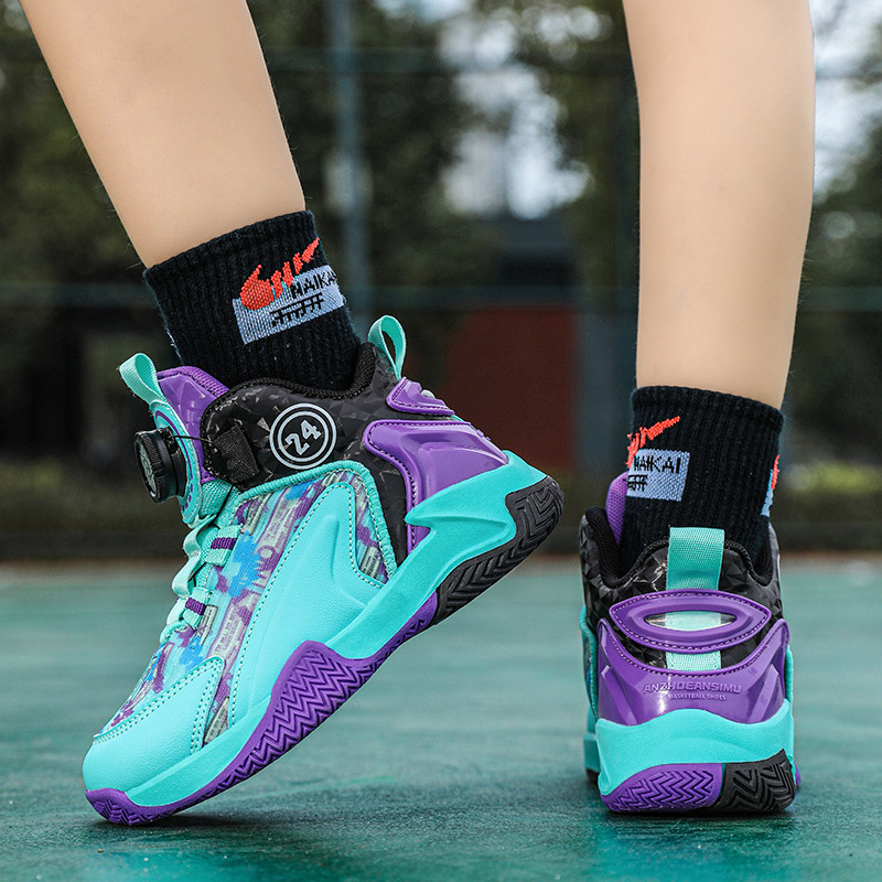 Új design stílusú kosárlabdacipők gyerekeknek fiúknak csúszásmentes tornacipők légáteresztő divatos sportcipők divat sport gyerekcipők