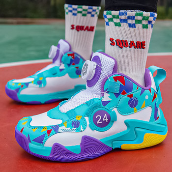 Μόδα πολύχρωμα παιδικά αθλητικά παπούτσια για αγόρια Παπούτσια μπάσκετ με παχιά σόλα Παιδικά αθλητικά παπούτσια Αντιολισθητικά παιδικά παπούτσια γυμναστικής