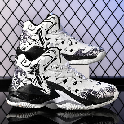 Magas szárú férfi fehér tornacipő légpárnás női kosárlabdacipő csúszásmentes könnyű kültéri sportcipő férfiaknak 35-46 méret