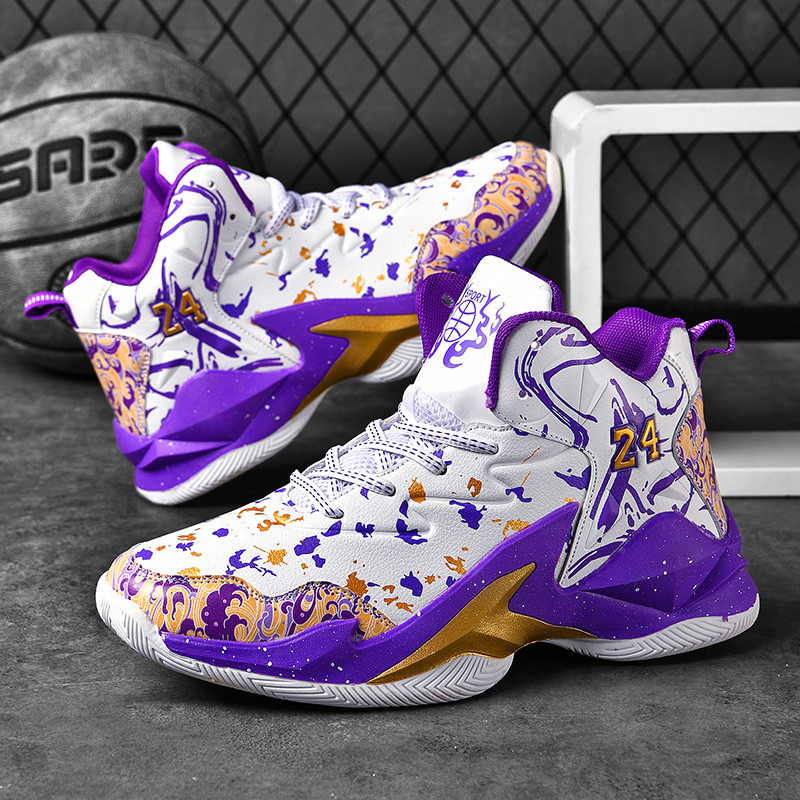 Magas szárú férfi fehér tornacipő légpárnás női kosárlabdacipő csúszásmentes könnyű kültéri sportcipő férfiaknak 35-46 méret