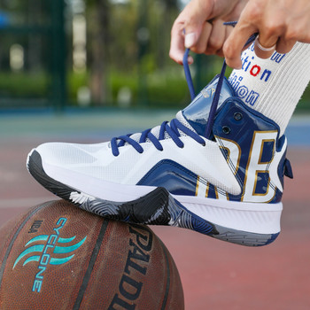 Мъжки тренировъчни високи баскетболни обувки Мъжки омекотяващи леки баскетболни маратонки дизайнерски обувки Дишащи спортни обувки на открито