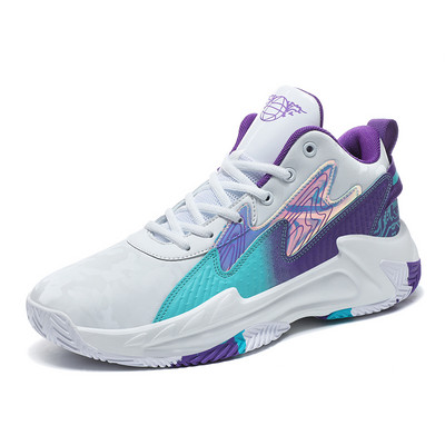 Vyriški treniruotės Aukšti krepšinio batai Vyriški amortizuojantys lengvi krepšinio sportbačiai dizainerių kurti batai kvėpuojantys lauko sportiniai bateliai