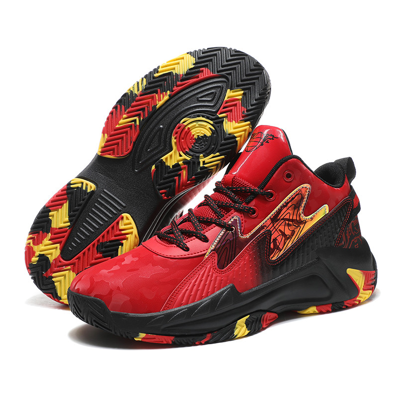 Vyriški treniruotės Aukšti krepšinio batai Vyriški amortizuojantys lengvi krepšinio sportbačiai dizainerių kurti batai kvėpuojantys lauko sportiniai bateliai
