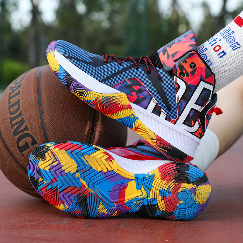 Vyriški treniruotės Aukšti krepšinio batai Vyriški amortizuojantys lengvi krepšinio sportbačiai dizainerių kurti batai kvėpuojantys lauko sportiniai bateliai