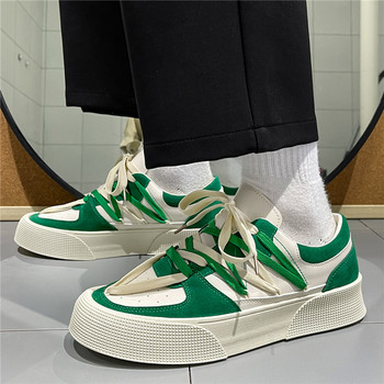Зелени комфортни платнени обувки Безплатна доставка Мъжки маратонки Буни кецове Мрежести обувки Ниски обувки за скейтборд Мъжки Zapatillas Hombre