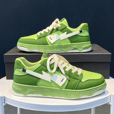 2023 Hot Fashion Green Skateboard Shoes Men Streetwear Hip Hop Sneakers for Men Designer Platform Men`s Sneaker zapatos hombre