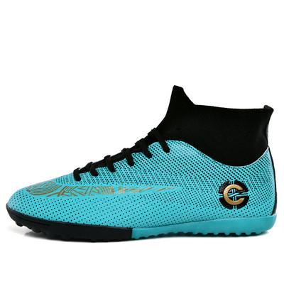 2019-es új kültéri férfi, fiú focicipő, futballcipő, magas bokája, gyerekcipő, edzőcipő, 35-45-ös méret