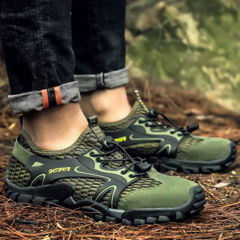 Sive muške sandale velika veličina 50 Oprema za planinarenje Ribolov Noge Cipele za gaženje Neklizajuće prozračne ljetne mrežaste kožne tenisice