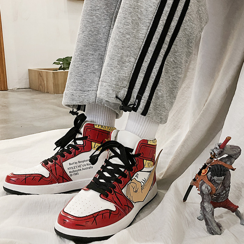 Rudens žiemos mada Žalia Vyriški Anime Batai Odiniai Batai Aukšti Vyriški Riedlentės Sportbačiai Vulkanizuoti Batai Zapatillas Skate