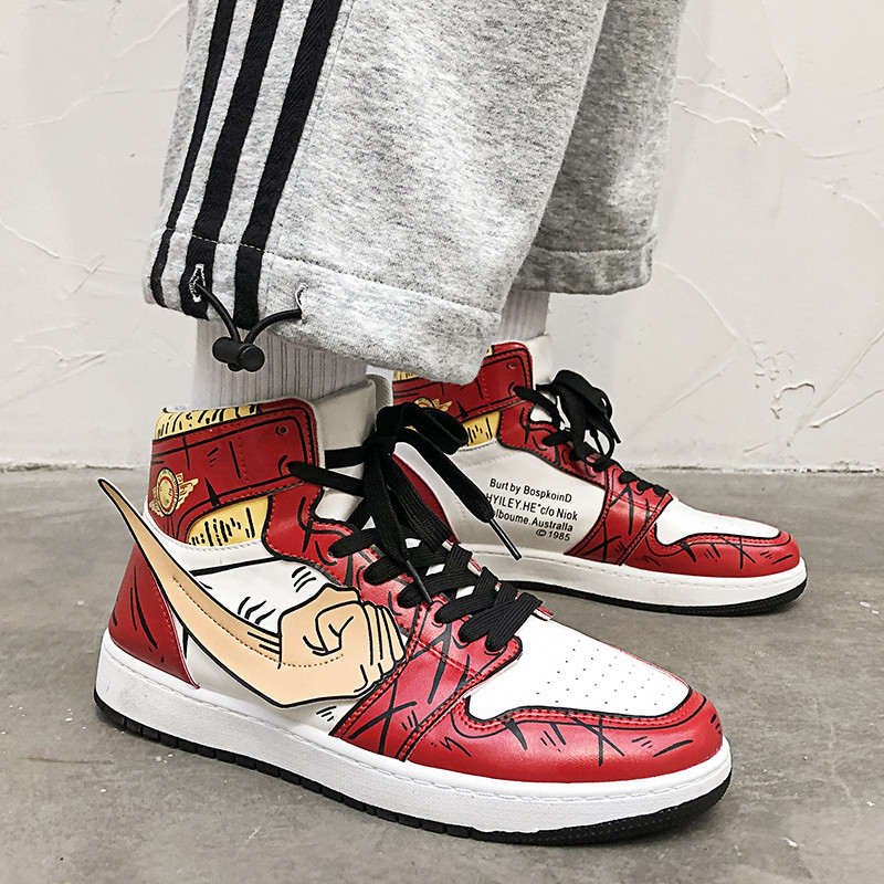 Rudens žiemos mada Žalia Vyriški Anime Batai Odiniai Batai Aukšti Vyriški Riedlentės Sportbačiai Vulkanizuoti Batai Zapatillas Skate