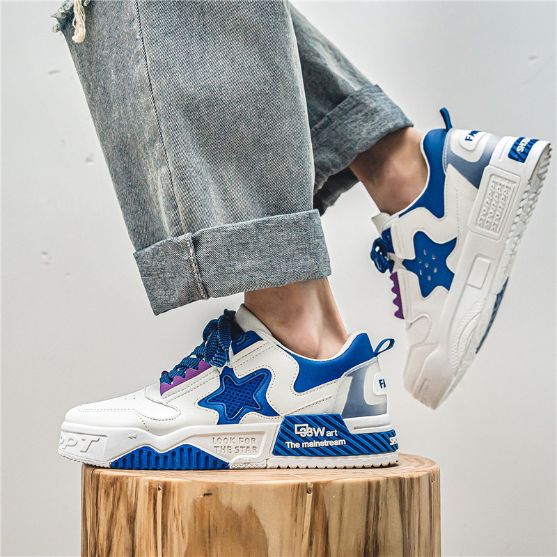 Mada Yellow Star Chunky Vyriški riedlentės sportbačiai Neslystantys kvėpuojantys vyriški laisvalaikio sportiniai batai Patogūs vyriški madingi sportbačiai