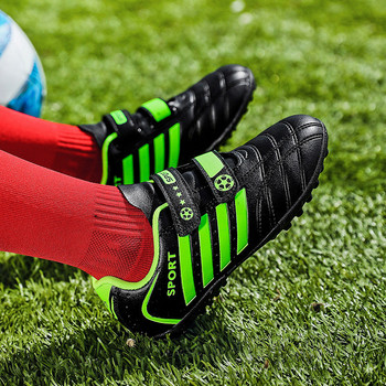 Μαύρα Πράσινα Τριπλά Παιδικά Παπούτσια Ποδοσφαίρου Χλοοτάπητα εξωτερικού χώρου Αντιολισθητικά Παιδικά Αθλητικά Παπούτσια Αγόρια Μπάντες ποδοσφαίρου 10 έως 16 zapatos de futbol