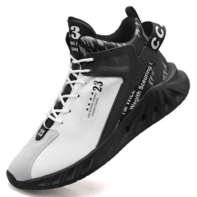 Magas felső Férfi Cipők Kosárlabda Cipők Futóbakancsok Divat Könnyű Kocogó Sportcipők Légáteresztő Fekete Kosár Lábbeli Férfi