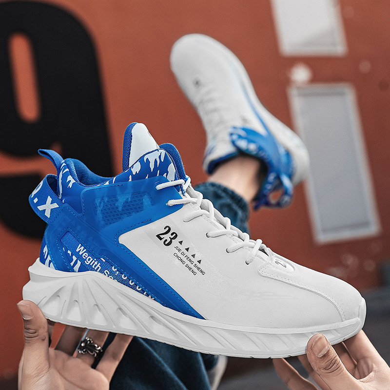 Magas felső Férfi Cipők Kosárlabda Cipők Futóbakancsok Divat Könnyű Kocogó Sportcipők Légáteresztő Fekete Kosár Lábbeli Férfi