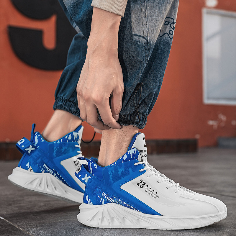 Magas felső Férfi Cipők Kosárlabda Cipők Futóbakancsok Divat Könnyű Kocogó Sportcipők Légáteresztő Fekete Kosár Lábbeli Férfi