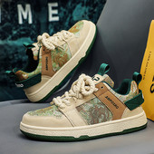 2022-es divatnyomtatott gördeszkacipők férfi mélyen dekoltált platós férfi vászoncipők tervezői pár lapos, vulkanizált cipők, női