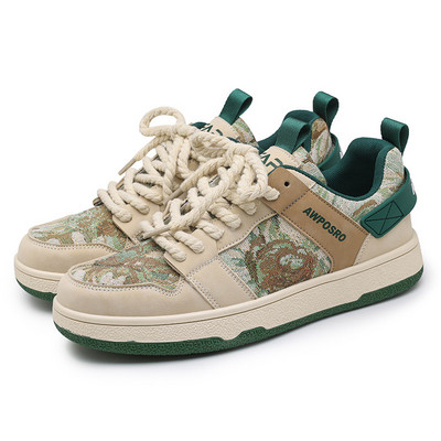 2022-es divatnyomtatott gördeszkacipők férfi mélyen dekoltált platós férfi vászoncipők tervezői pár lapos, vulkanizált cipők, női